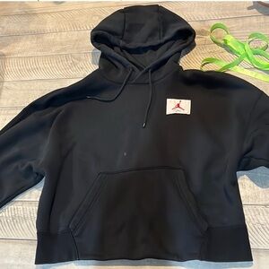 Jordan cropped top hoodie size medium in black